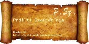 Prátl Szofrónia névjegykártya